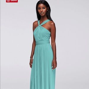 David’s Bridal Y Neck Bridesmaid Dress Sz 8